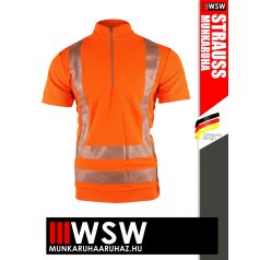   .Engelbert Strauss FUNCTIONAL ORANGE technikai jólláthatósági cipzáros póló - munkaruha