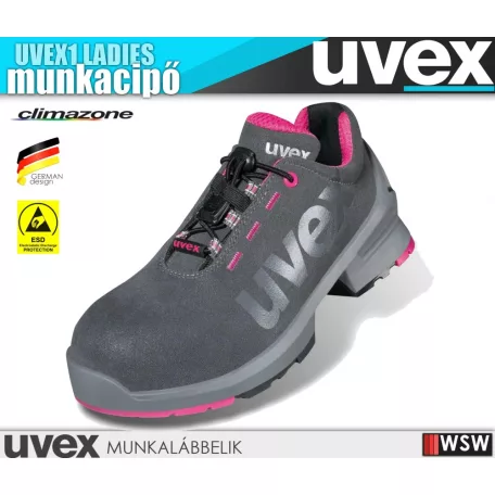 Uvex LADIES GREY S2 női technikai munkacipő - munkabakancs