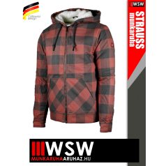   .Engelbert Strauss ICONIC OXIDRED pamut béléses kapucnis téli pulóverkabát - munkaruha