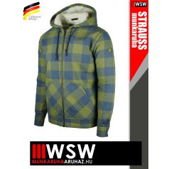   .Engelbert Strauss ICONIC GREEN pamut béléses kapucnis téli pulóverkabát - munkaruha