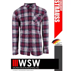   .Engelbert Strauss VINTAGE REDCHECKED technikai hosszúujjú ing - munkaruha
