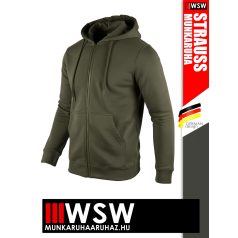   .Engelbert Strauss CLASSIC OLIVE pamutgazdag 300 g/m² technikai pulóver - munkaruha