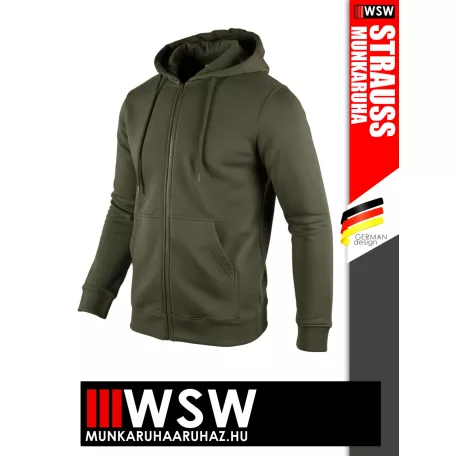 .Engelbert Strauss CLASSIC OLIVE pamutgazdag 300 g/m² technikai pulóver - munkaruha