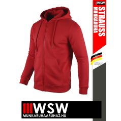   .Engelbert Strauss CLASSIC RED pamutgazdag 300 g/m² technikai pulóver - munkaruha