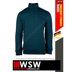   .Engelbert Strauss CLASSIC SEABLUE pamutgazdag 300 g/m² technikai pulóver - munkaruha