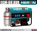 Heron EGM-68 AVR-3EG benzinmotoros áramfejlesztő max 6800/5500 VA