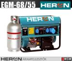 Heron EGM-68/55 benzin-gáz motoros áramfejlesztő max 6800/5500 VA