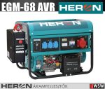 Heron EGM-68 AVR-1E benzinmotoros áramfejlesztő + HAE-3/1 inditóautomatika - 6500 VA