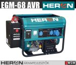 Heron EGM-68 AVR-1E benzinmotoros áramfejlesztő + HAE-3/1 inditóautomatika + GSM - 6500 VA