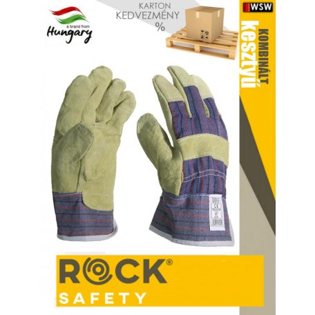 Rock Safety marha hasíték tenyerű kombinált kesztyű - 120 pár munkakesztyű - KARTON KEDVEZMÉNY 