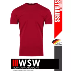   .Engelbert Strauss BASIC RED férfi prémium pamut munkapóló - 195 g/m²