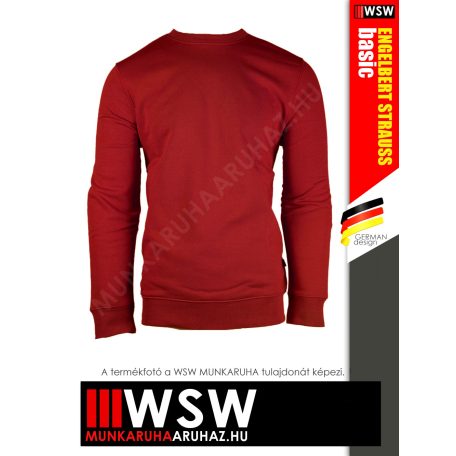 .Engelbert Strauss BASIC RED pamutgazdag 300 g/m² technikai pulóver - munkaruha