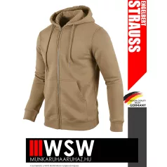   .Engelbert Strauss CLASSIC KHAKI pamutgazdag 300 g/m² technikai pulóver - munkaruha