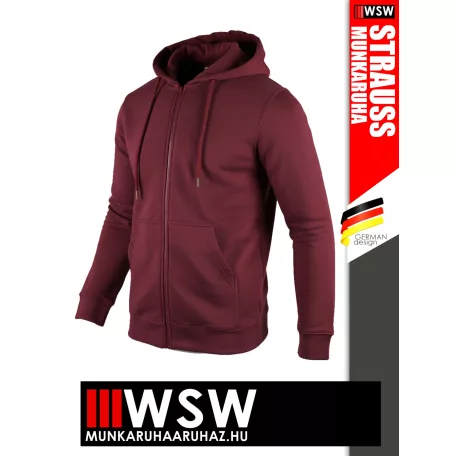 .Engelbert Strauss CLASSIC BORDEAUX pamutgazdag 300 g/m² technikai pulóver - munkaruha