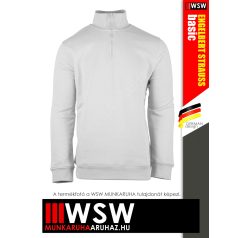  .Engelbert Strauss CLASSIC WHITE pamutgazdag 300 g/m² technikai pulóver - munkaruha