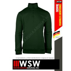   .Engelbert Strauss CLASSIC GREEN pamutgazdag 300 g/m² technikai pulóver - munkaruha
