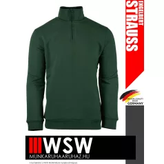   .Engelbert Strauss CLASSIC GREEN pamutgazdag 300 g/m² technikai pulóver - munkaruha