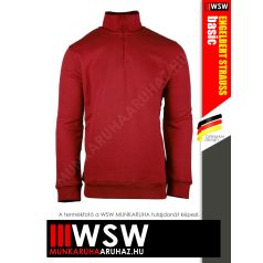   .Engelbert Strauss CLASSIC RED pamutgazdag 300 g/m² technikai pulóver - munkaruha