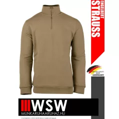   .Engelbert Strauss CLASSIC KHAKI pamutgazdag 300 g/m² technikai pulóver - munkaruha