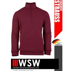   .Engelbert Strauss CLASSIC BORDEAUX pamutgazdag 300 g/m² technikai pulóver - munkaruha