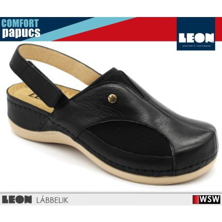 Leon COMFORT 913 BLACK komfort női papucs