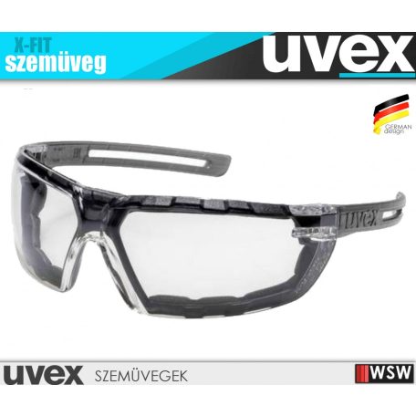 Uvex X-FIT BLACK SV pára és karcmentes munkavédelmi szemüveg - munkaszemüveg