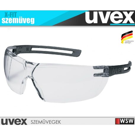 Uvex X-FIT BLACK pára és karcmentes munkavédelmi szemüveg - munkaszemüveg