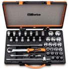 20 dugókulcs, 13 csavarhúzó-dugókulcs és 5 tartozék fémdobozban_920A_C33