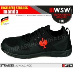   .Engelbert Strauss MANDA BLACKRED S1 technikai munkavédelmi bakancs - munkacipő