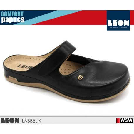 Leon COMFORT 953 BLACK komfort női papucs