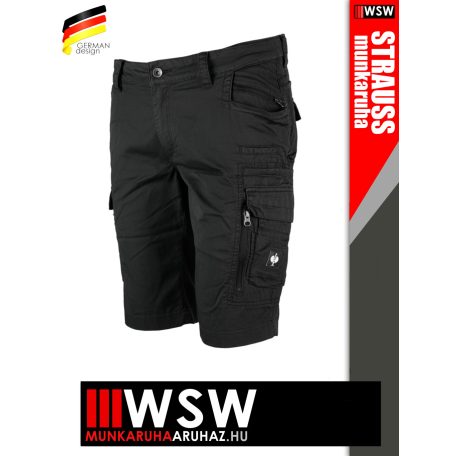 .Engelbert Strauss MOTION TEN BLACK camo technikai prémium rövidnadrág - munkaruha