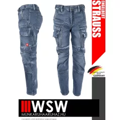   .Engelbert Strauss VINTAGE POWERDENIM STONE cargo extra kopásálló farmernadrág - munkaruha