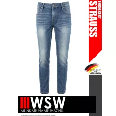  .Engelbert Strauss MOTION DENIM MEDIUM technikai gombos slimfit farmernadrág - munkaruha