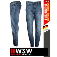   .Engelbert Strauss MOTION DENIM MERDIUMWASHED technikai gombos slimfit farmernadrág - munkaruha