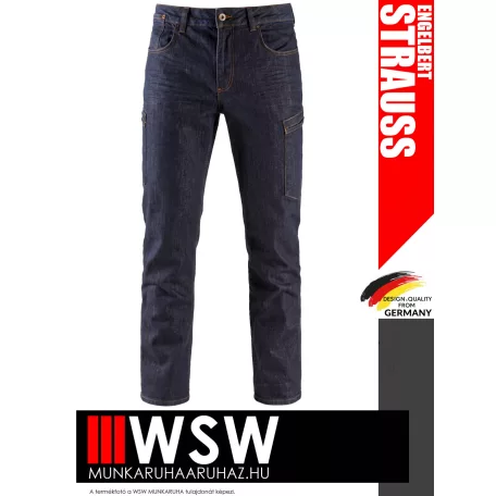.Engelbert Strauss MOTION DENIM DARK technikai oldalzsebes farmernadrág - munkaruha