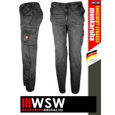   .Engelbert Strauss MOTION DENIM GRAPHITE technikai oldalzsebes farmernadrág - munkaruha