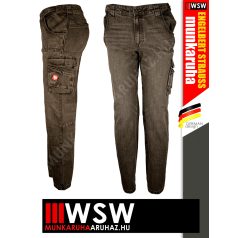   .Engelbert Strauss MOTION DENIM CHESTNUT technikai oldalzsebes farmernadrág - munkaruha