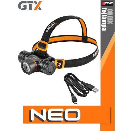 Neo Tools CREEX USB tölthető 2000 lumen fejlámpa - kiegészítő