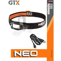   Neo Tools COB USB tölthető 180 lumen forgatható fejlámpa - kiegészítő