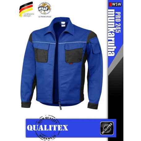 Qualitex PRO 245 ROYALBLACK prémium technikai kabát - munkaruha