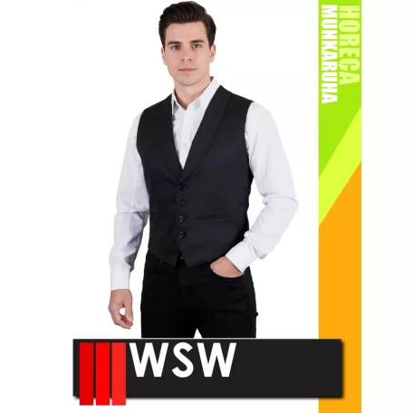 WSW HORECA BLACK ADORNO technikai férfi felszolgáló mellény - munkaruha