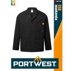   Portwest ESD BLACK antisztatikus hosszúujjú laborkabát - munkaruha