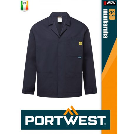 Portwest ESD NAVY antisztatikus hosszúujjú laborkabát - munkaruha