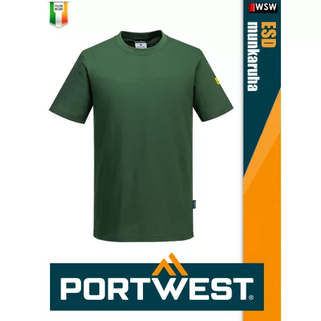 Portwest ESD GREEN antisztatikus kereknyakú póló - munkaruha
