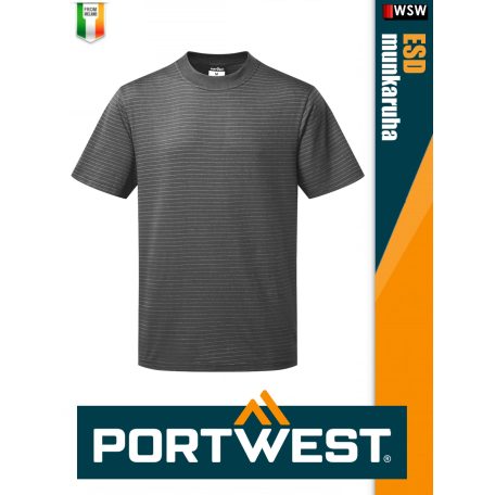 Portwest ESD GREY antisztatikus kereknyakú póló - munkaruha