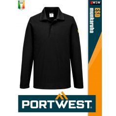   Portwest ESD BLACK antisztatikus hosszúujjú galléros póló - munkaruha