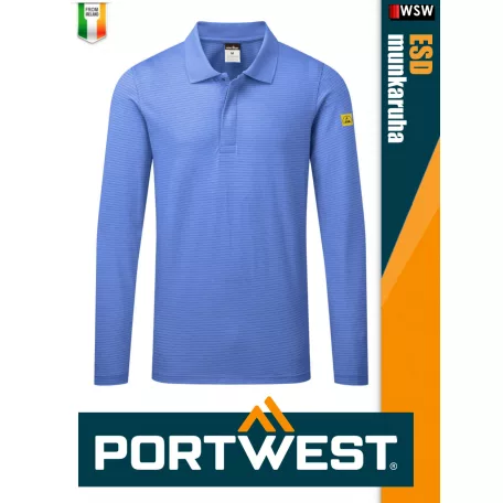 Portwest ESD ROYAL antisztatikus hosszúujjú galléros póló - munkaruha