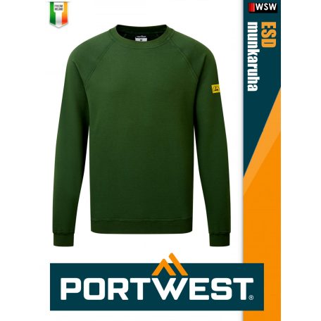 Portwest ESD GREEN antisztatikus hosszúujjú pulóver - munkaruha