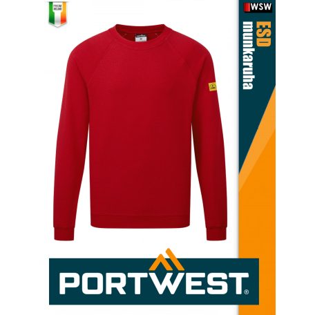 Portwest ESD RED antisztatikus hosszúujjú pulóver - munkaruha