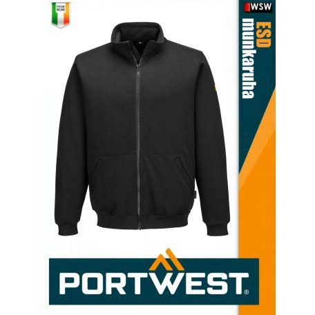 Portwest ESD BLACK antisztatikus hosszúujjú pulóver - munkaruha